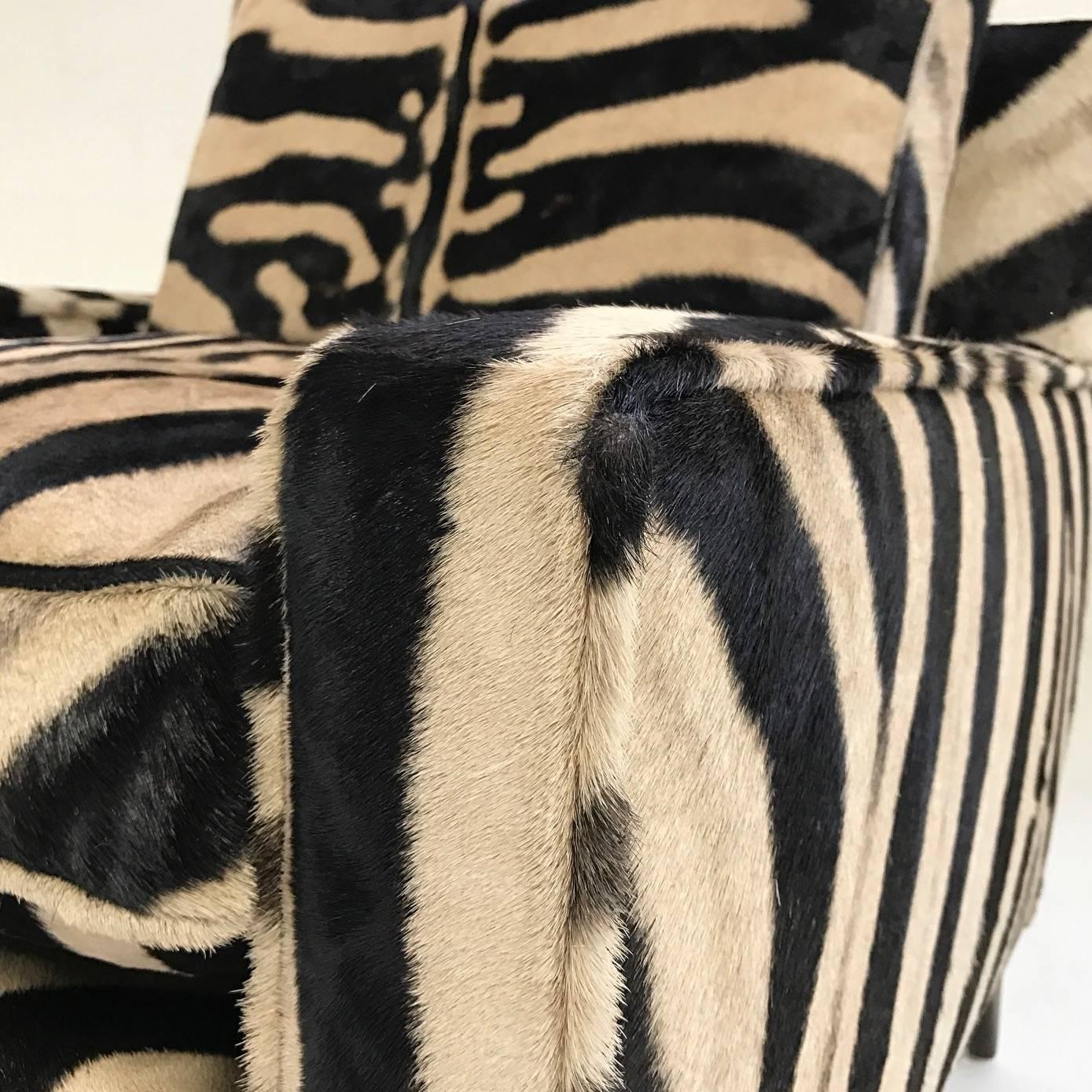 Zebra Hide Paul McCobb for Custom Craft Lounge Chair Restored in Zebra