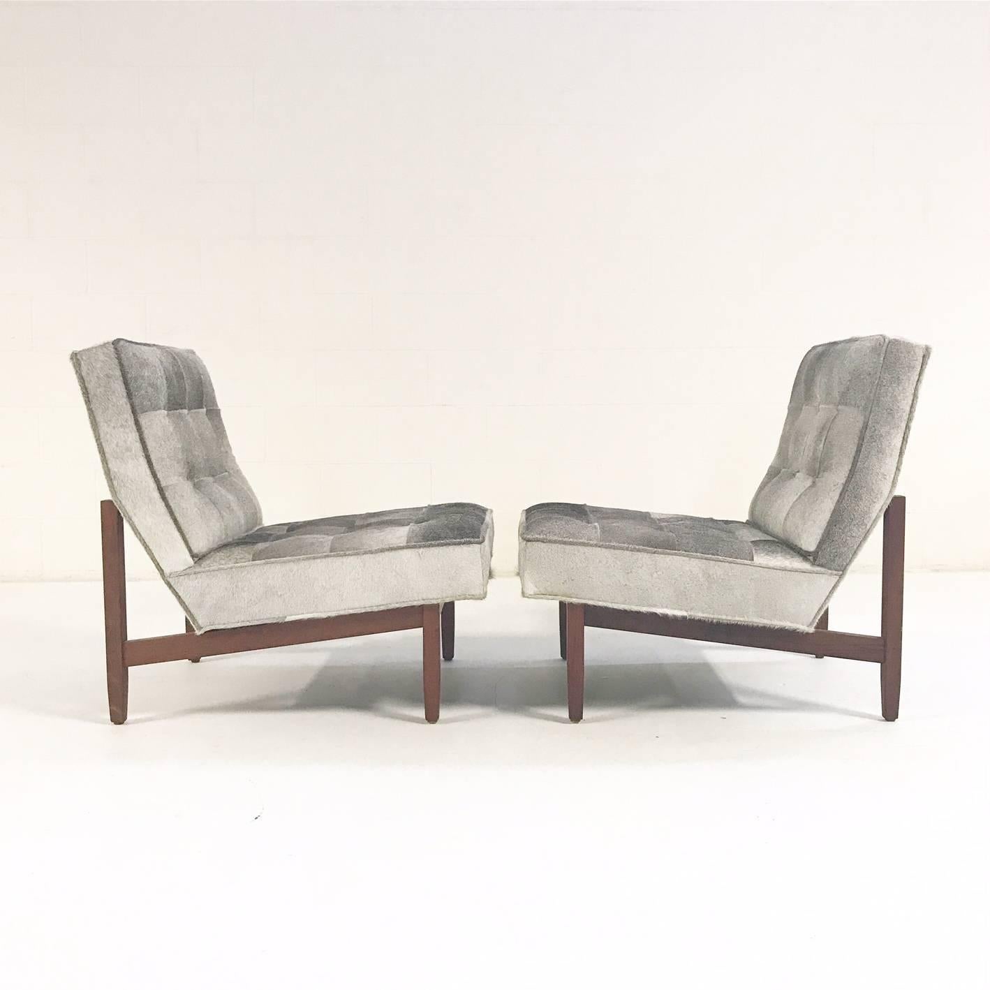 20th Century Vintage Florence Knoll Lounge Chairs Restored in Brazilian Cowhide