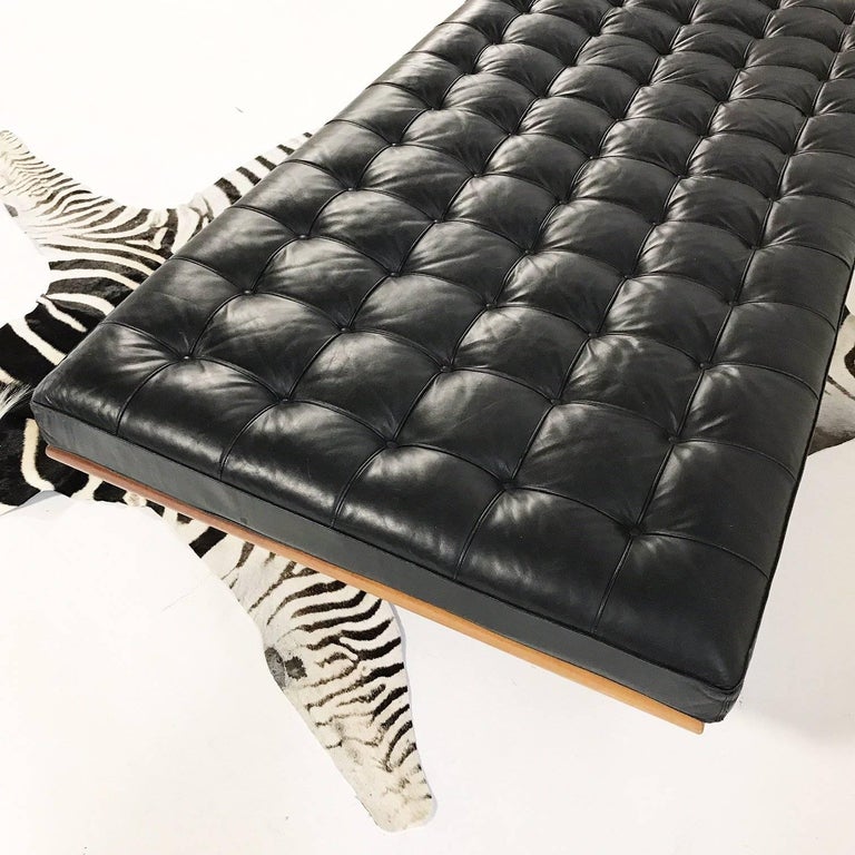 Vintage circa 1985 Mies Van Der Rohe Barcelona Daybed with Zebra Rug