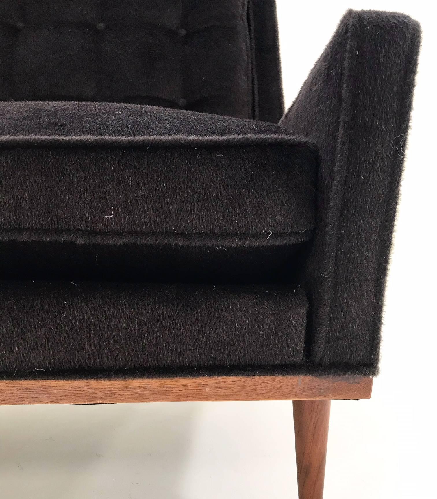 Milo Baughman for James Inc Lounge Chairs in Loro Piana Alpaca Wool - Pair In Excellent Condition In SAINT LOUIS, MO