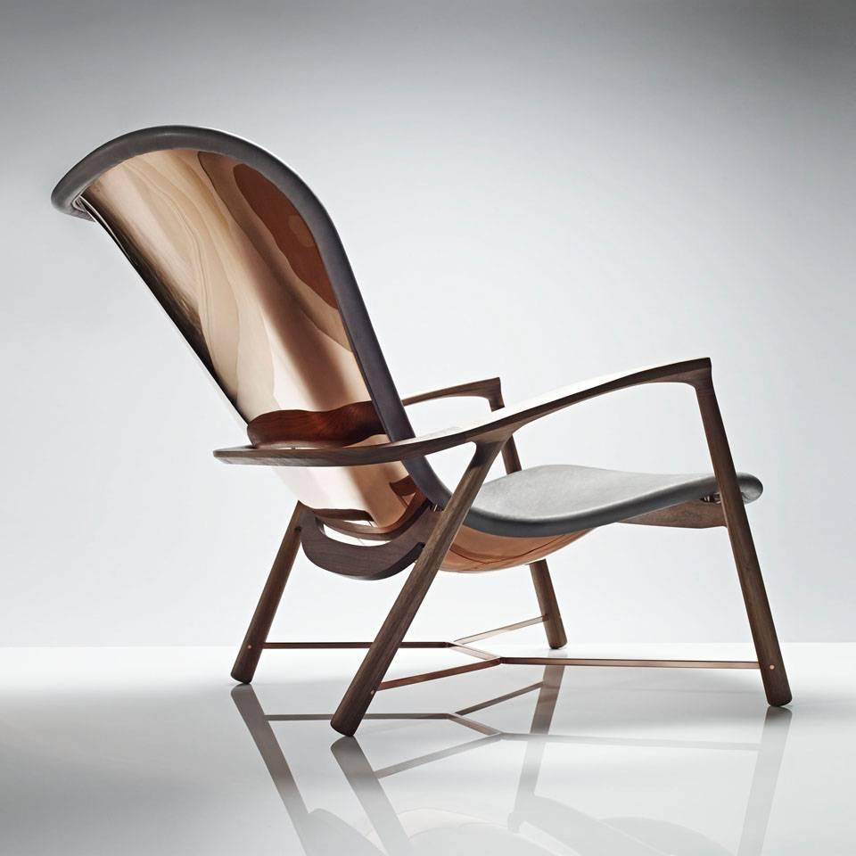 Winner of Design et al International Product Design Awards 2015.

Organic and functional, the Silhouette chair is strikingly crafted from a single copper panel which has been hand rolled and hammered. This age-old technique used by coachbuilders