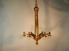 Art Deco Chandelier in Bronze, circa 1930