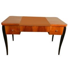Art Deco Desk in Walnut Veneer and Blackened Wood 11