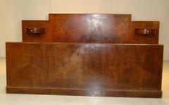 Jules Leleu, Large walnut Bed, circa 1930