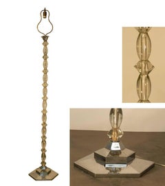 Maison Baguès, Art Deco Floor Lamp in Glass and Chrome Metal, 1935