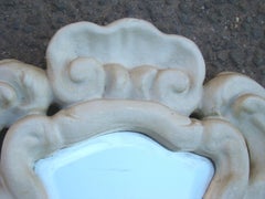 1950 French Work, Little Mirror in Enameled Plaster in the style of Serge Roche