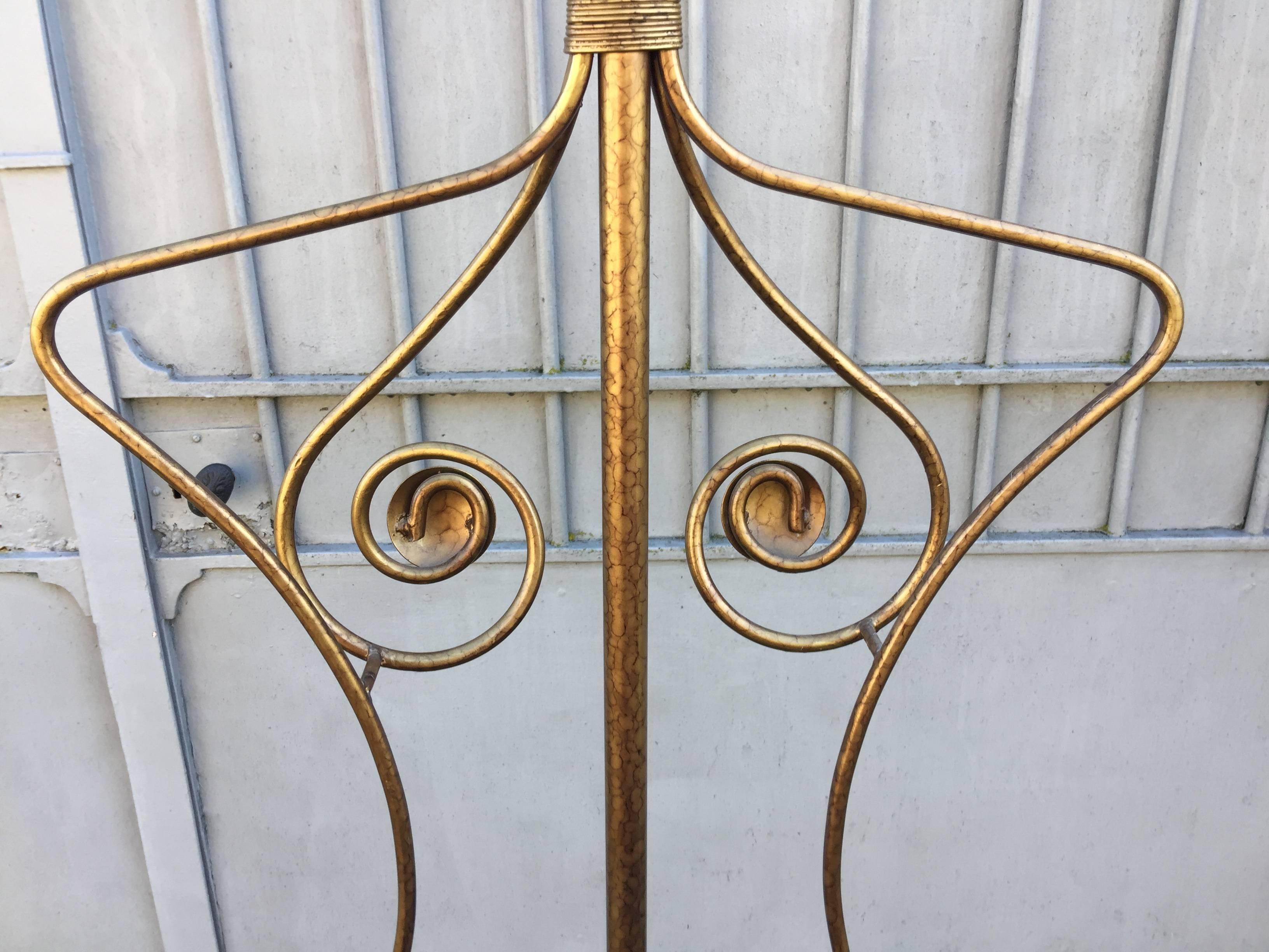 Late 20th Century Gilt Metal Coat Rack, circa 1970-1980 For Sale