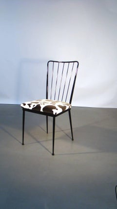 Four Chairs in Lacquered Metal in the Style of Colette Gueden, circa 1960