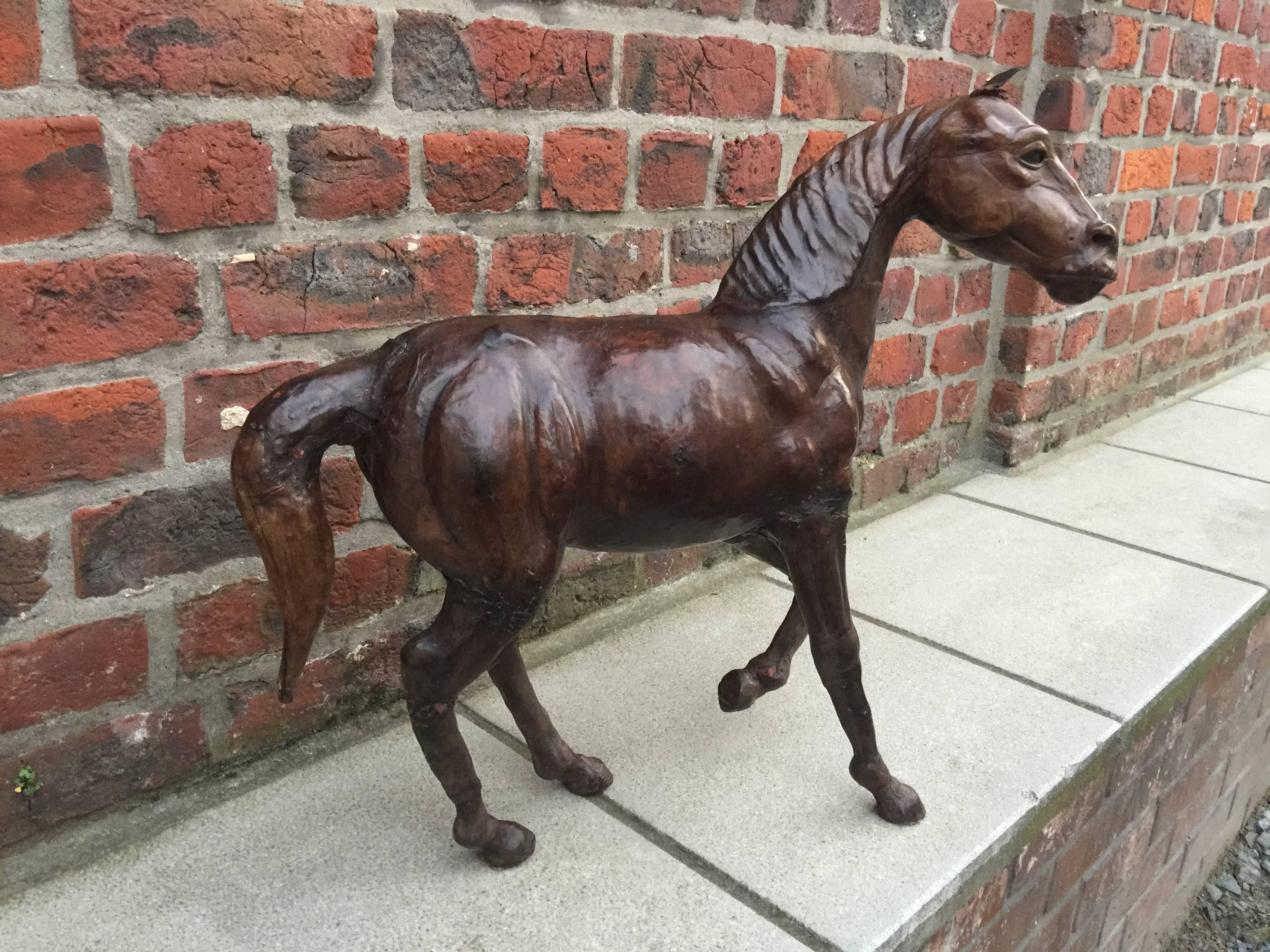 Modern Sculpture Sheathed of Leather Representing a Horse For Sale