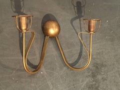 Pair of Gilt Metal Sconces in the Style of, circa 1970