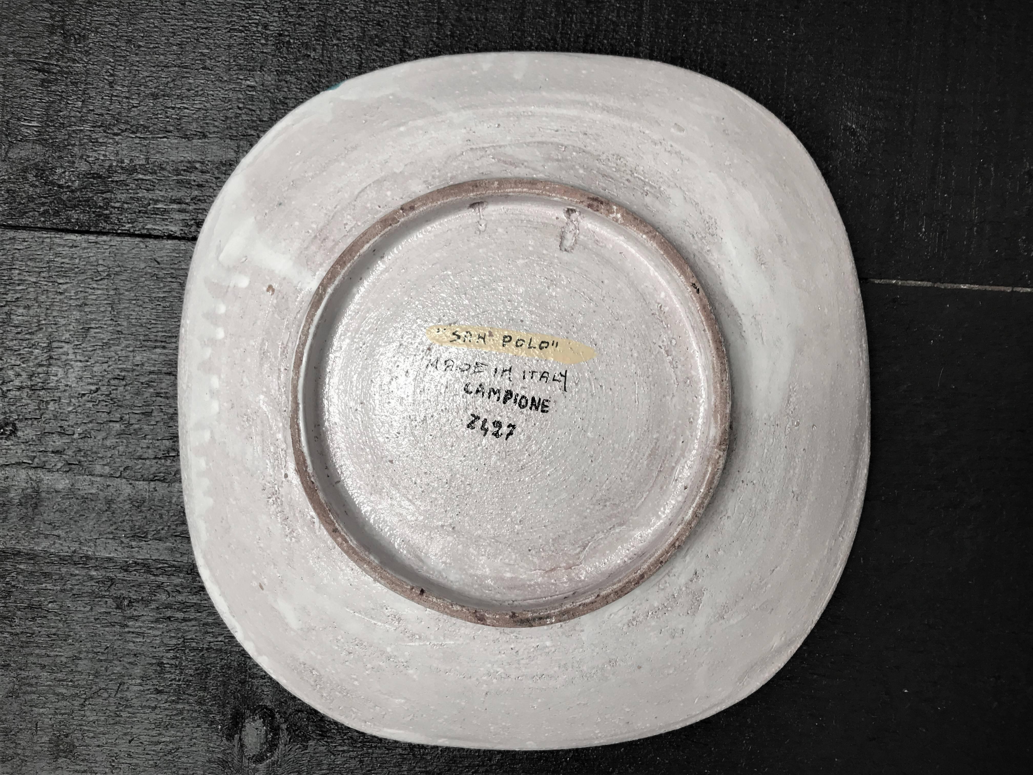 Italienischer Deko-Wandteller aus Keramik von San Polo, 1950er Jahre im Zustand „Hervorragend“ im Angebot in Saint-Ouen, FR