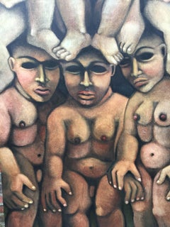 Michèle Demedts, Large Oil on Canvas Signed Demedts, circa 1990