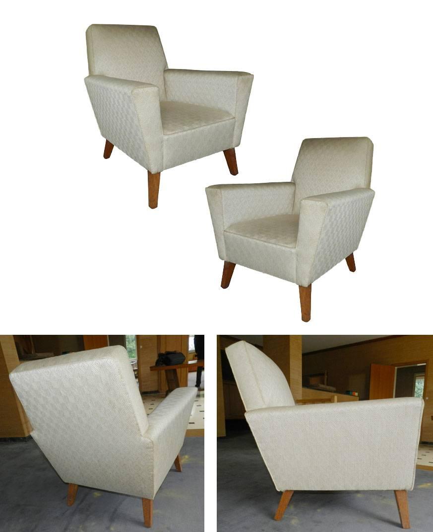 French Pair of Art Deco armchairs circa 1945  For Sale
