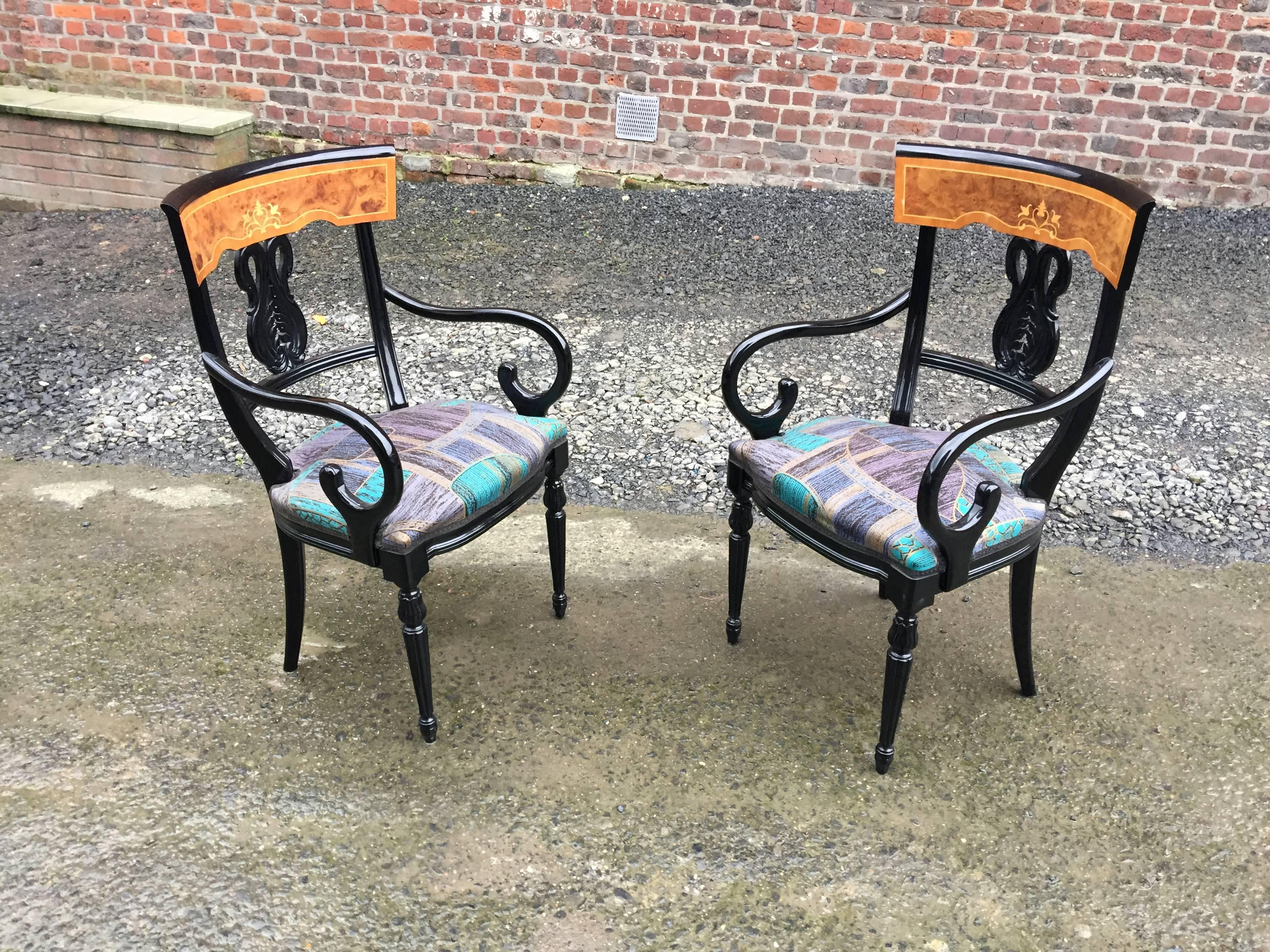 Pair of Neoclassical armchairs circa 1970 For Sale 2