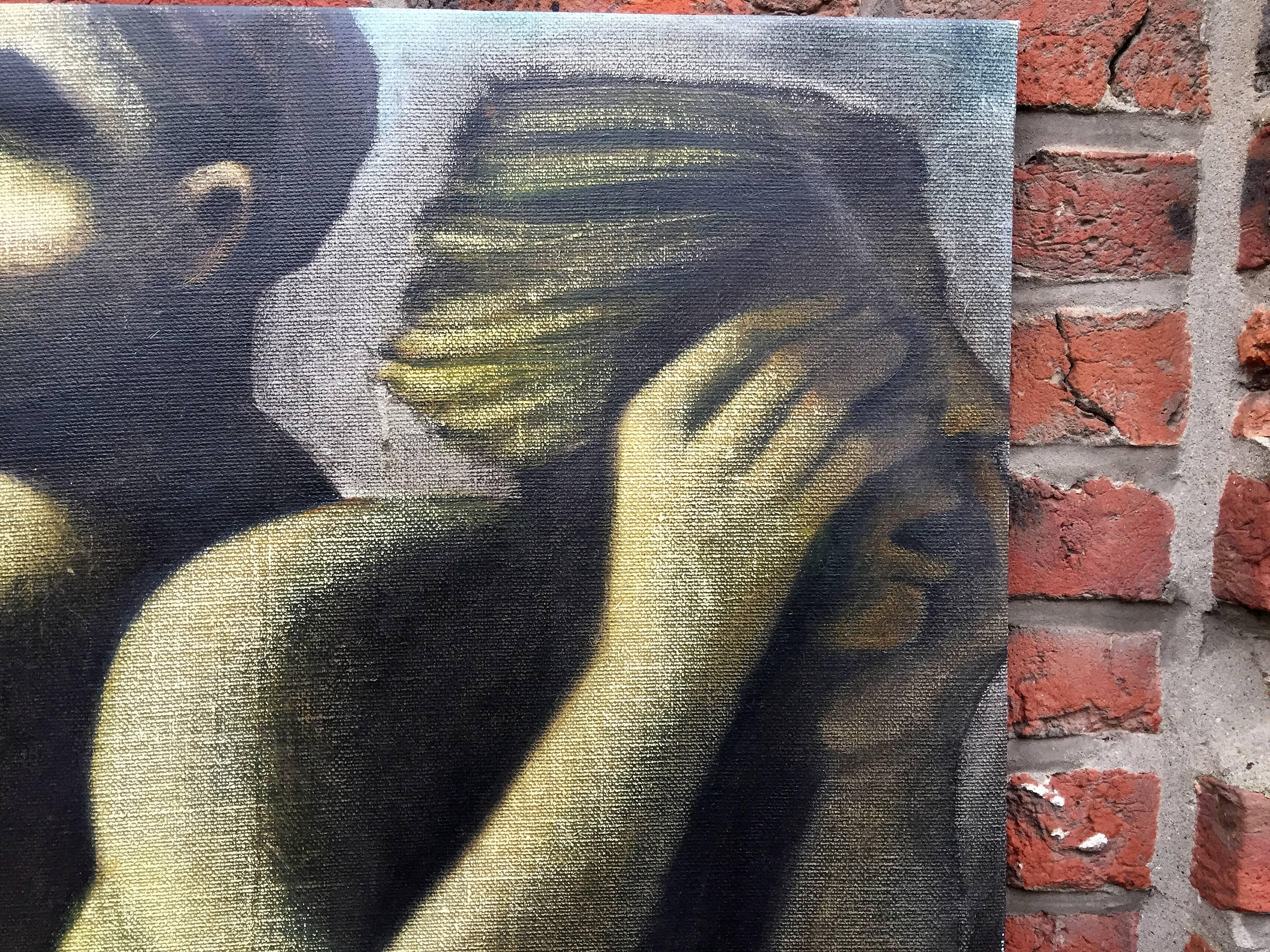 Michèle Demedts, Großes Öl auf Leinwand, signiert Demedts, um 1990 (Ende des 20. Jahrhunderts) im Angebot