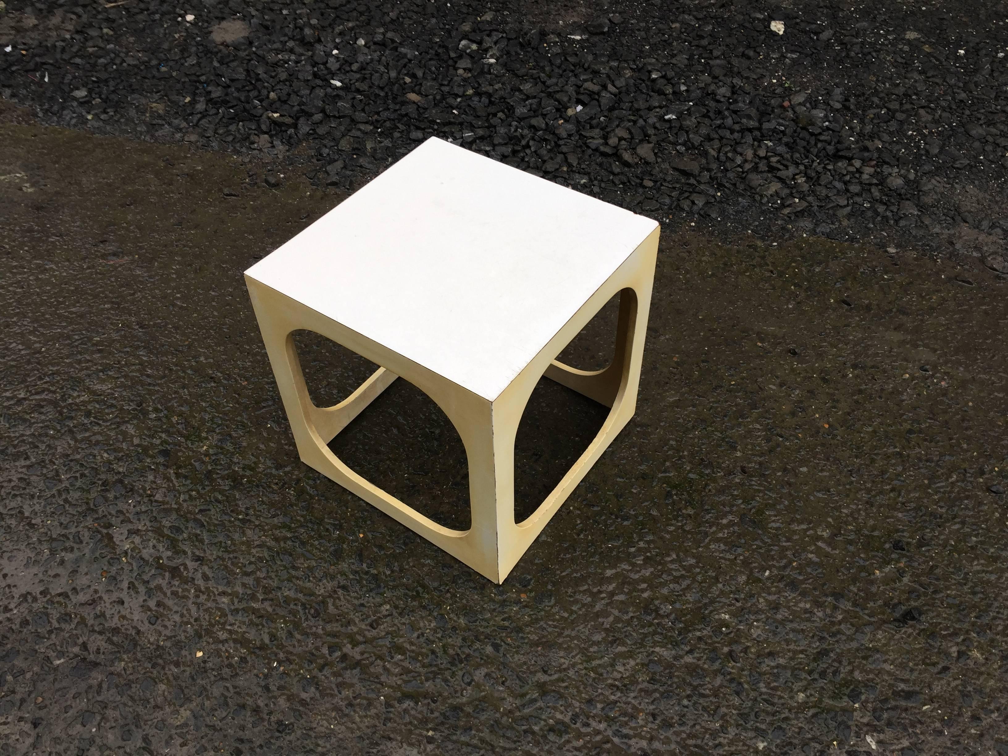 French Pop Design, Small side table in lacquered wood circa 1960 For Sale
