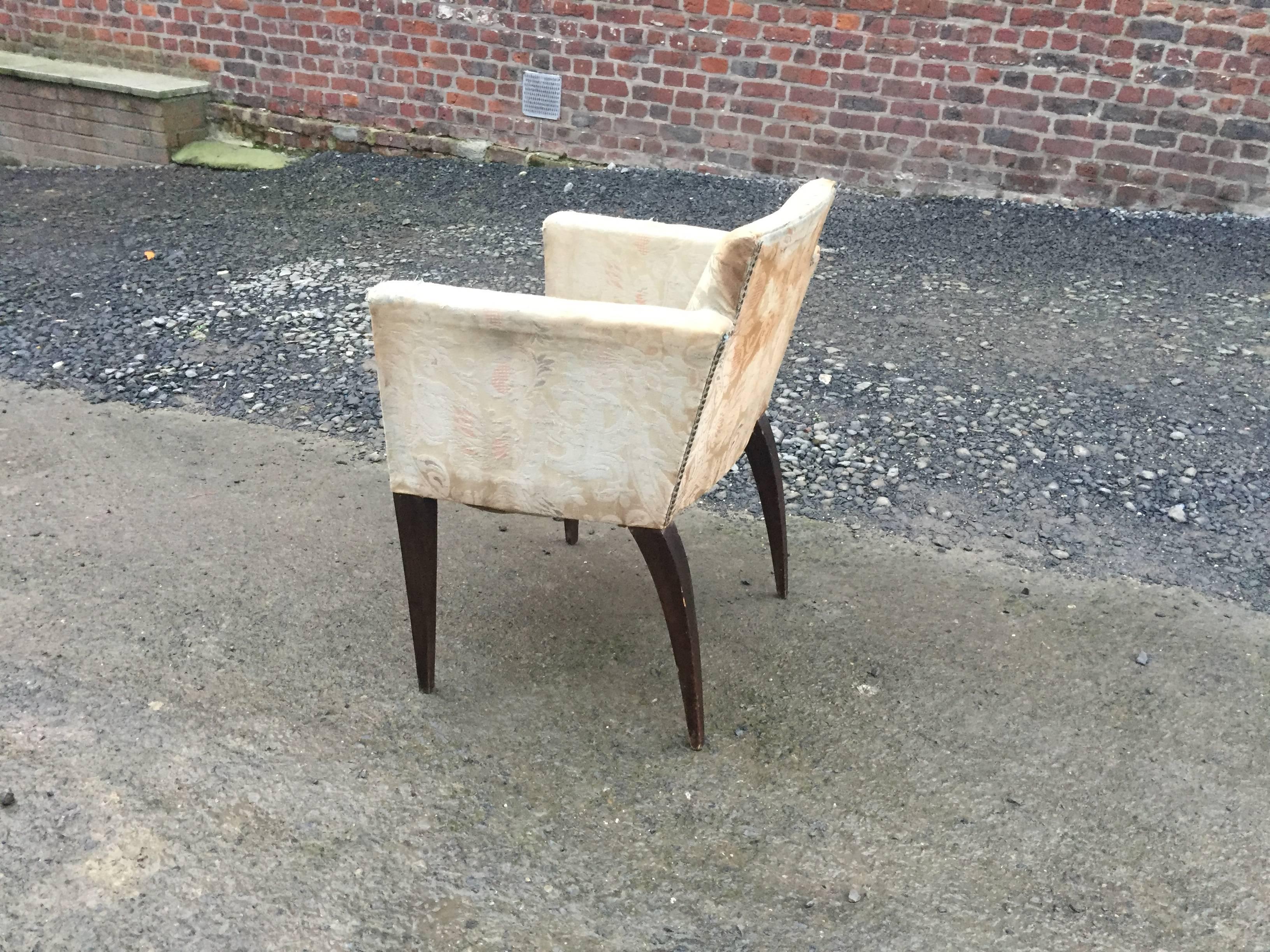 Art Deco Armchair in the Style of Alfred Porteneuve In Excellent Condition For Sale In Saint-Ouen, FR