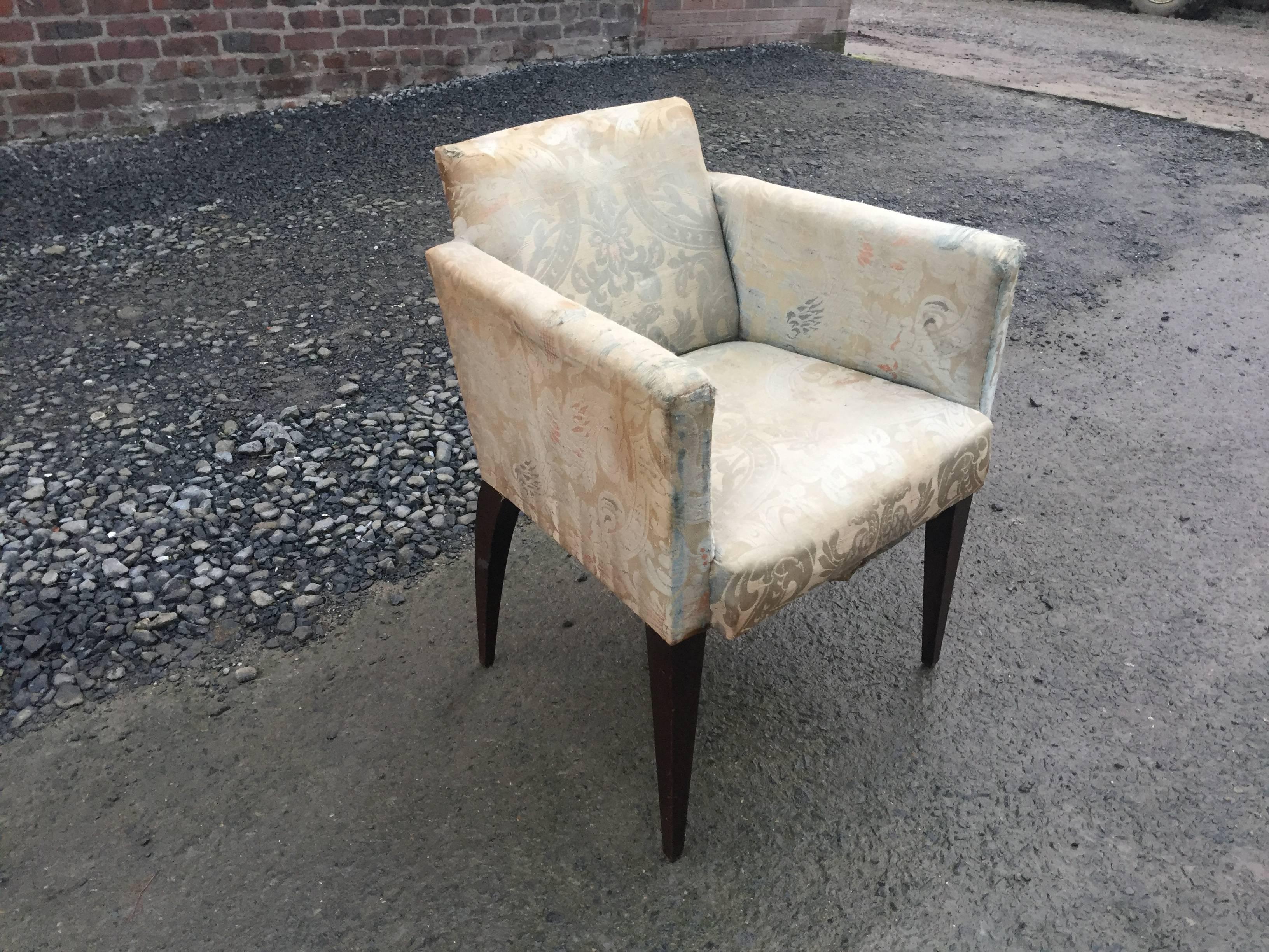 Mid-20th Century Art Deco Armchair in the Style of Alfred Porteneuve For Sale