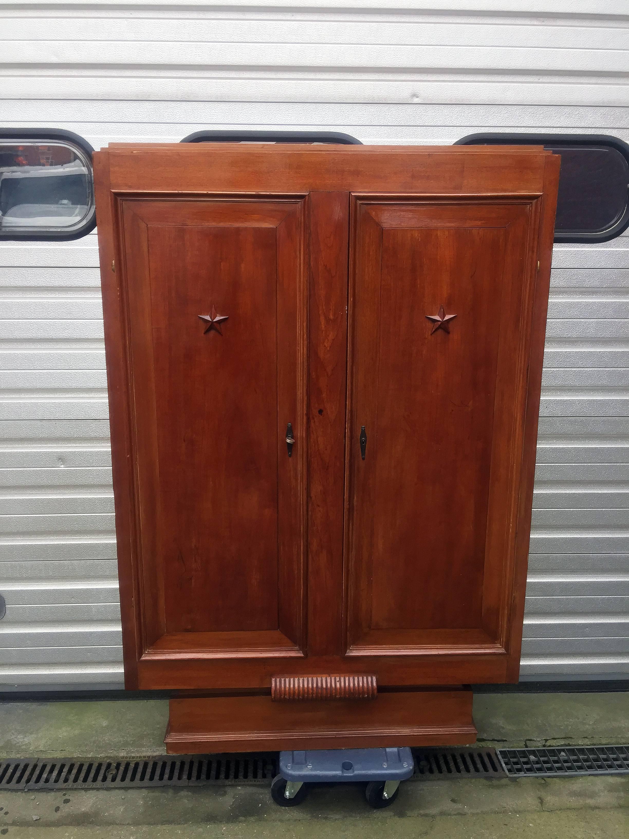 French Art Deco Mahogany Cabinet in the Style of Maxime Old For Sale