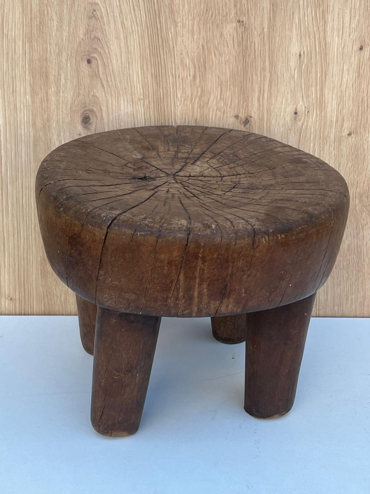 French A brutalist low stool For Sale