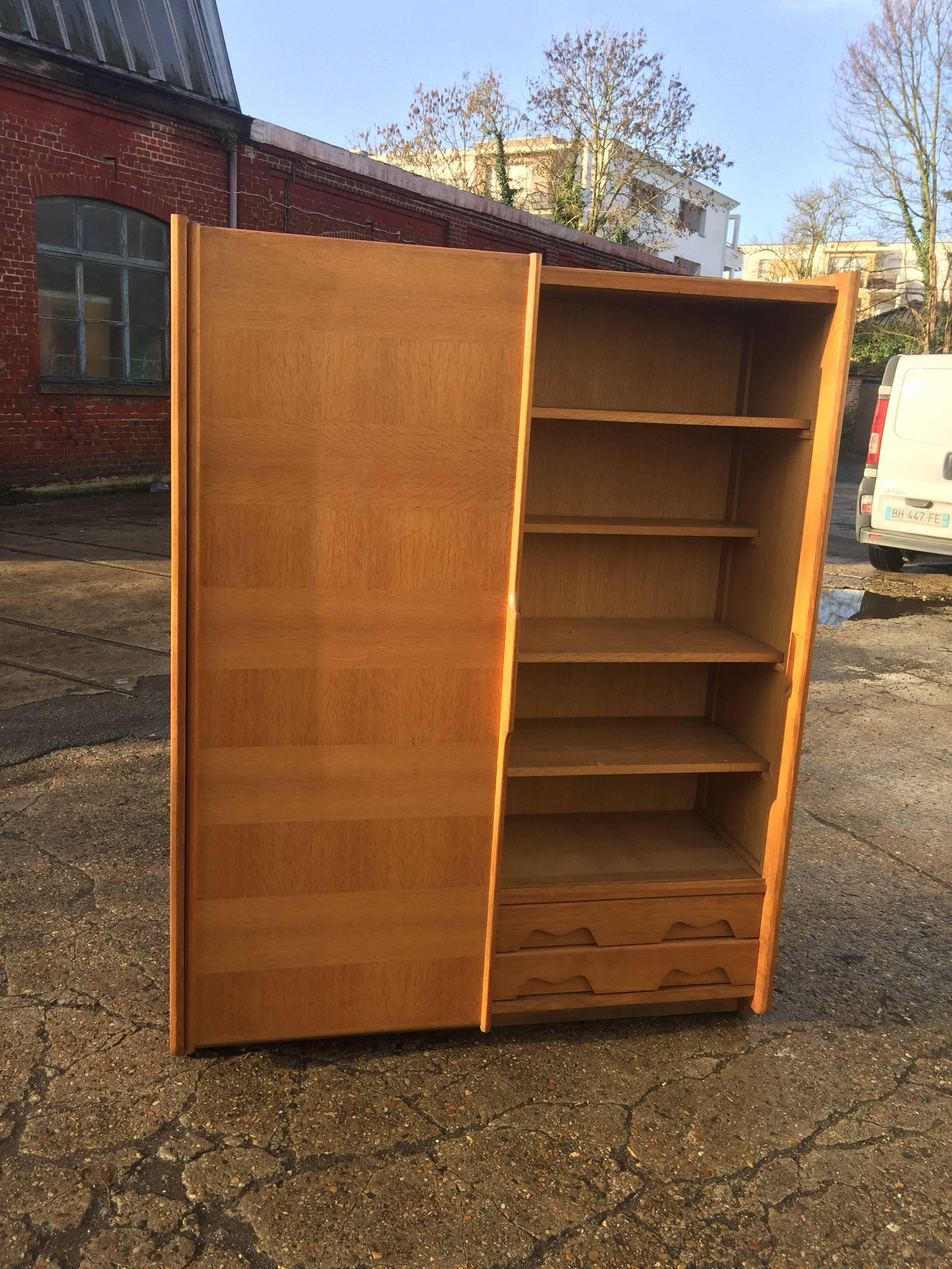 Late 20th Century Guillerme et Chambron, 1970 Oak Dresser, Votre Maison Edition For Sale