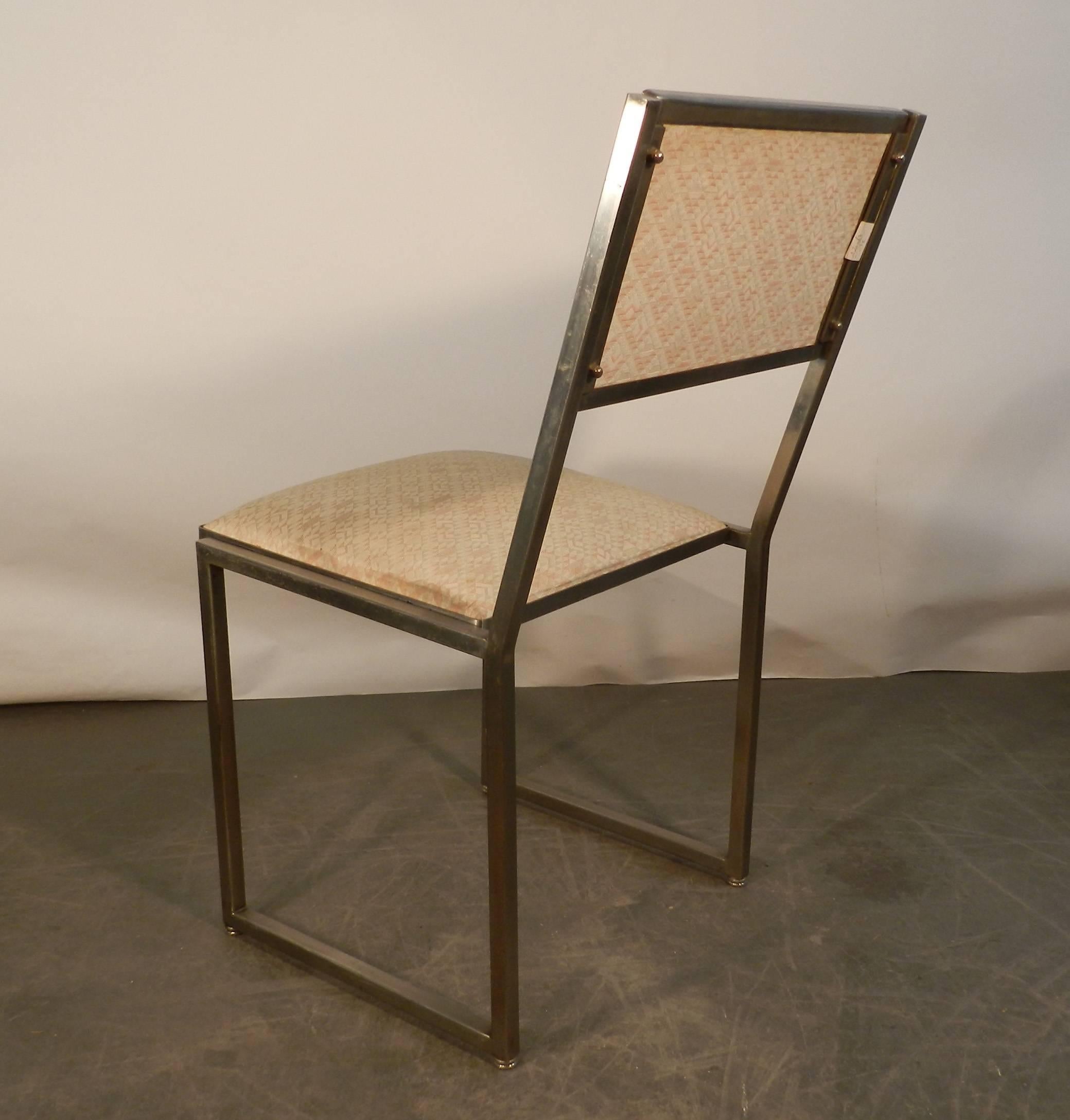 French Guy Lefevre for Maison Jansen Set of Six Chairs in Steel