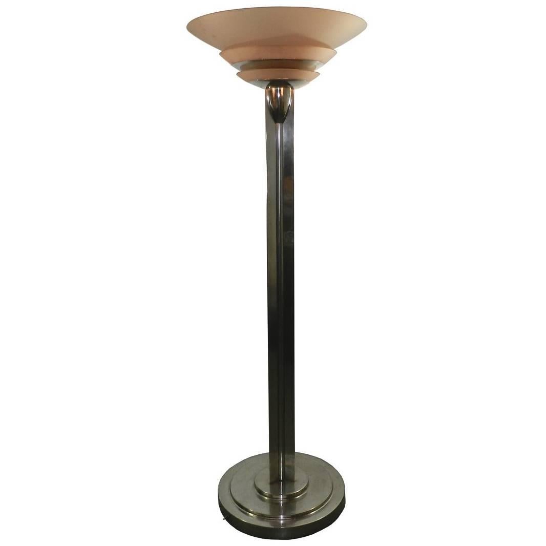 Jean Perzel French Art Deco Very Rare Floor Lamp, circa 1932 For Sale
