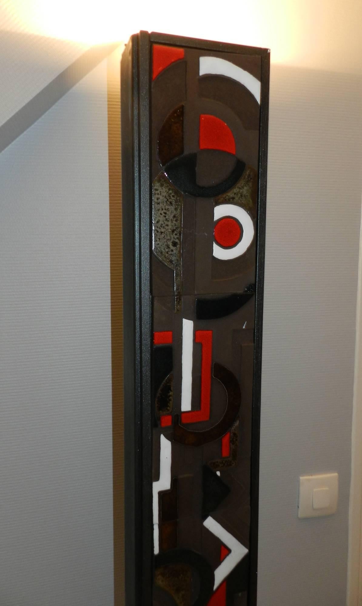 Italiano Lampade da terra originali in ferro e ceramica, 1980 circa, firmate 