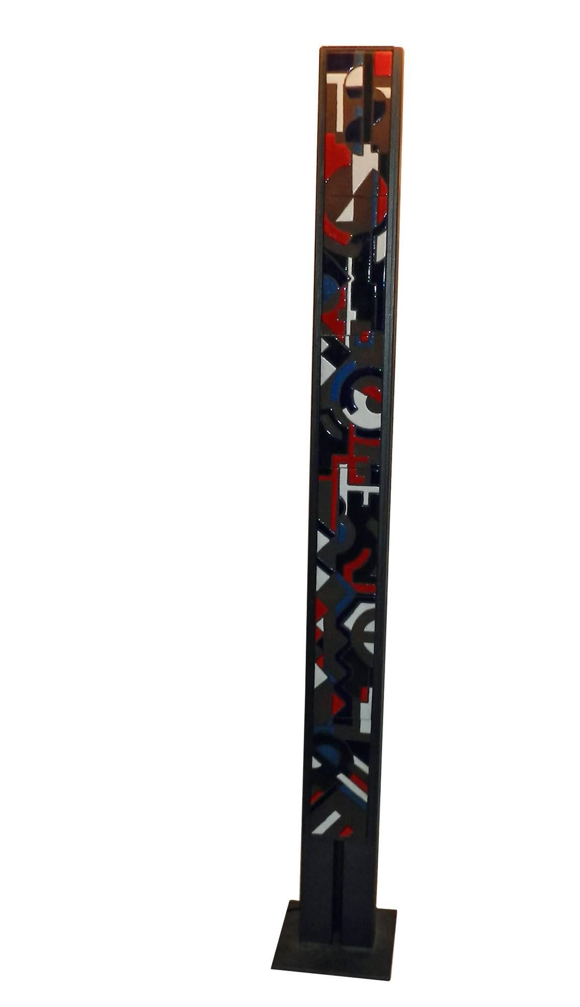 Lampade da terra originali in ferro e ceramica, 1980 circa, firmate 