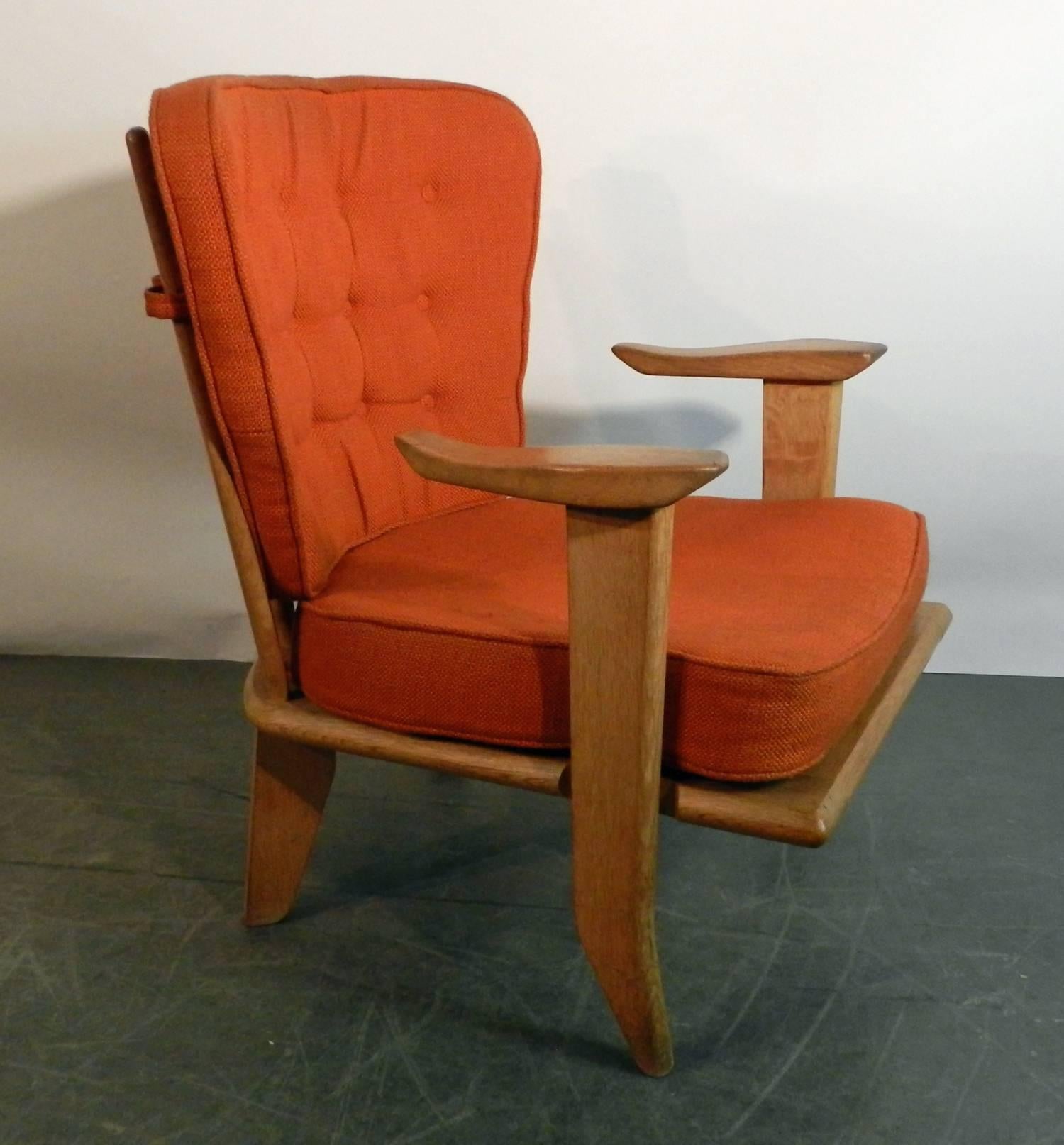 Guillerme et Chambron, two Etudiant Oak Armchairs, Votre Maison Edition In Good Condition In Saint-Ouen, FR