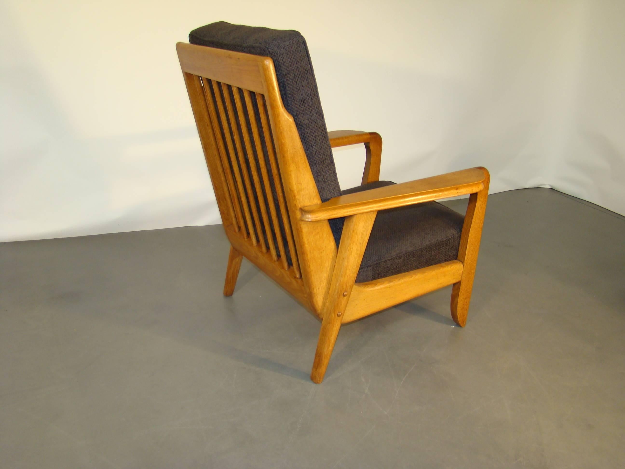 Mid-Century Modern Guillerme et Chambron Pair of 1950s Armchairs