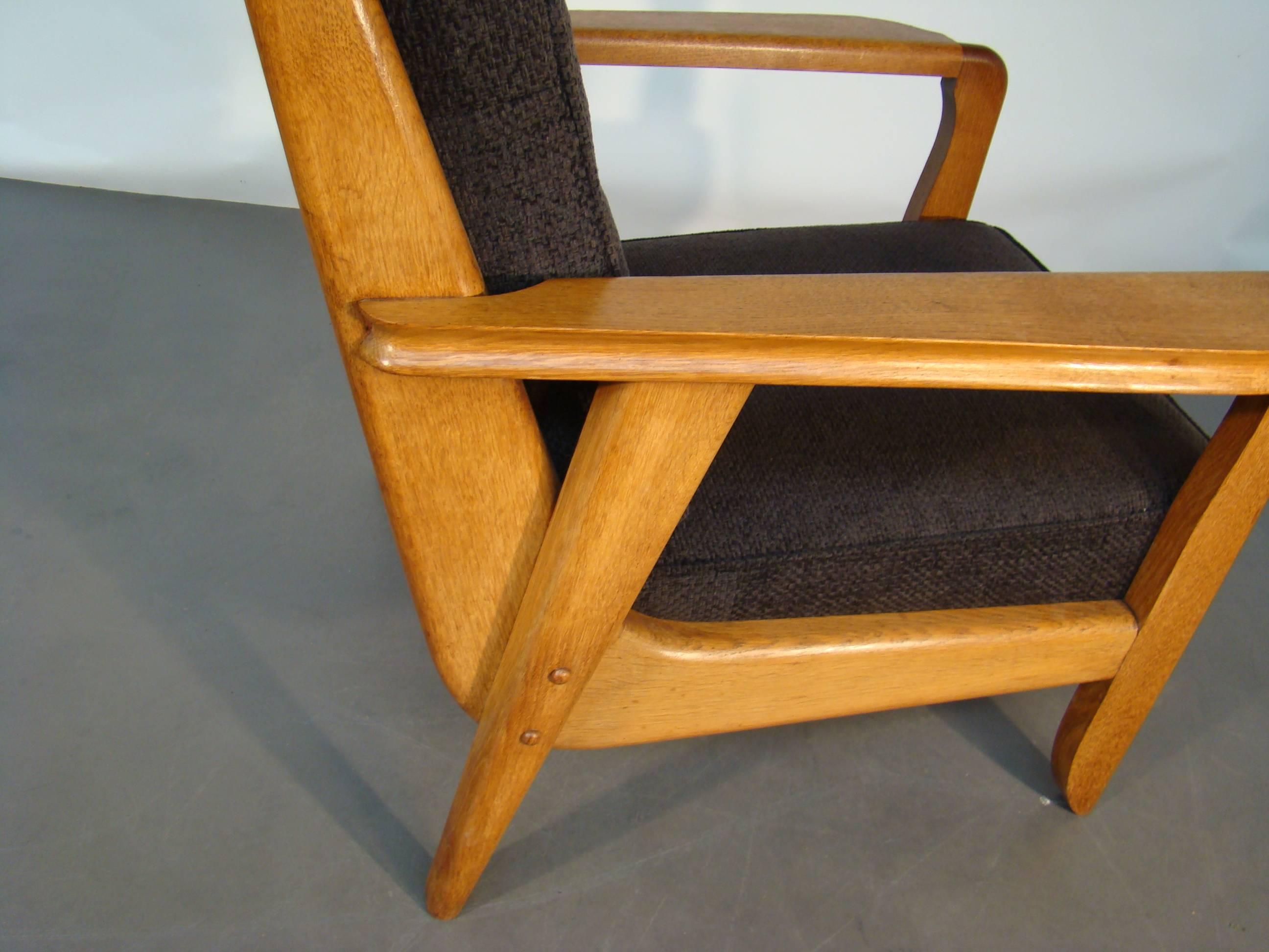 French Guillerme et Chambron Pair of 1950s Armchairs