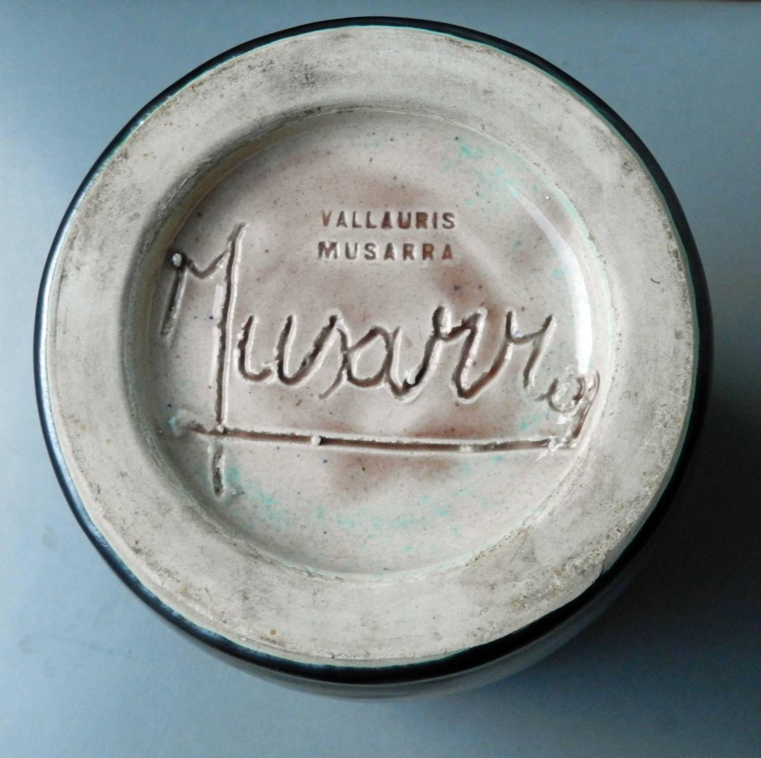 French Musarra, Vallauris, Ceramic Vase, 1960