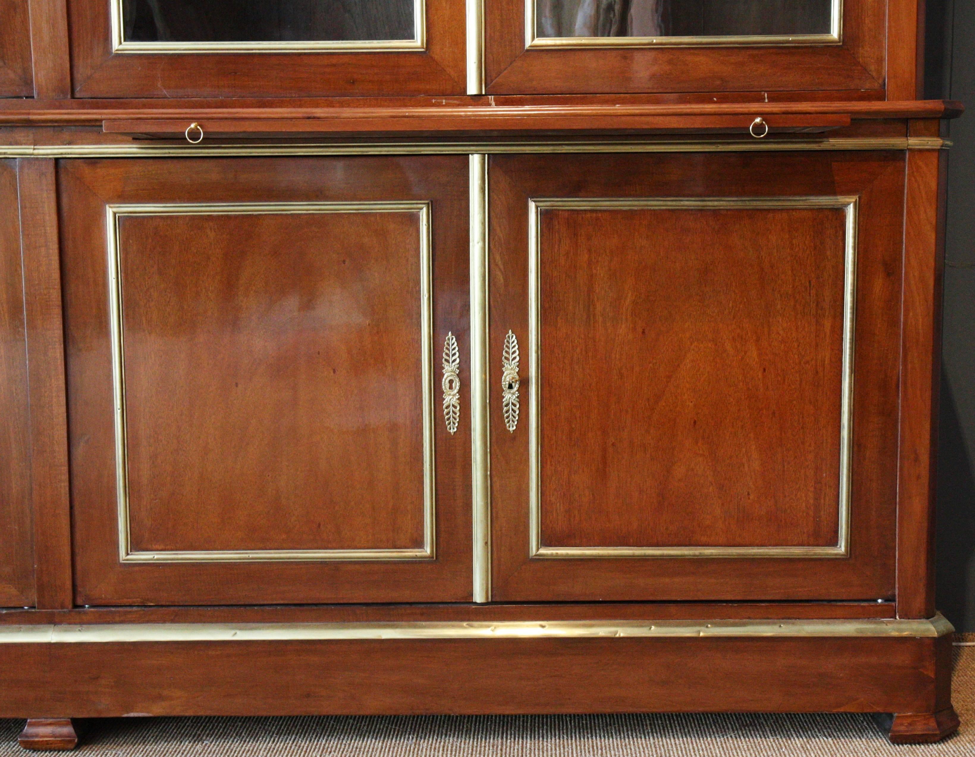 French Large 19th Century Mahogany Library Bookcase