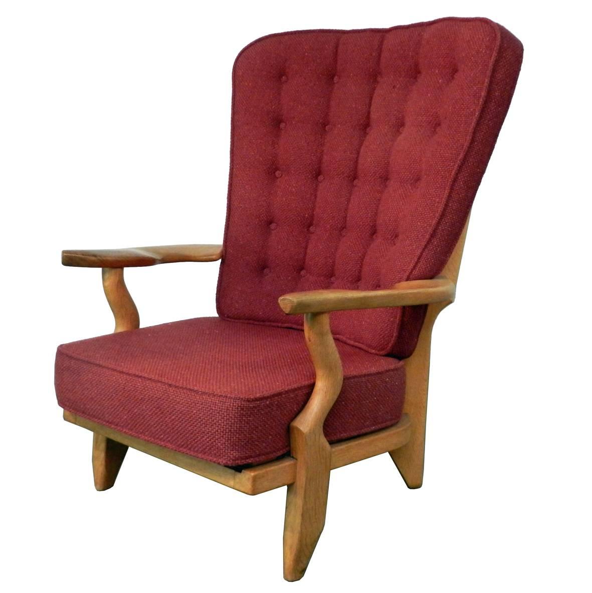 Guillerme & Chambron, pair of oak armchairs 