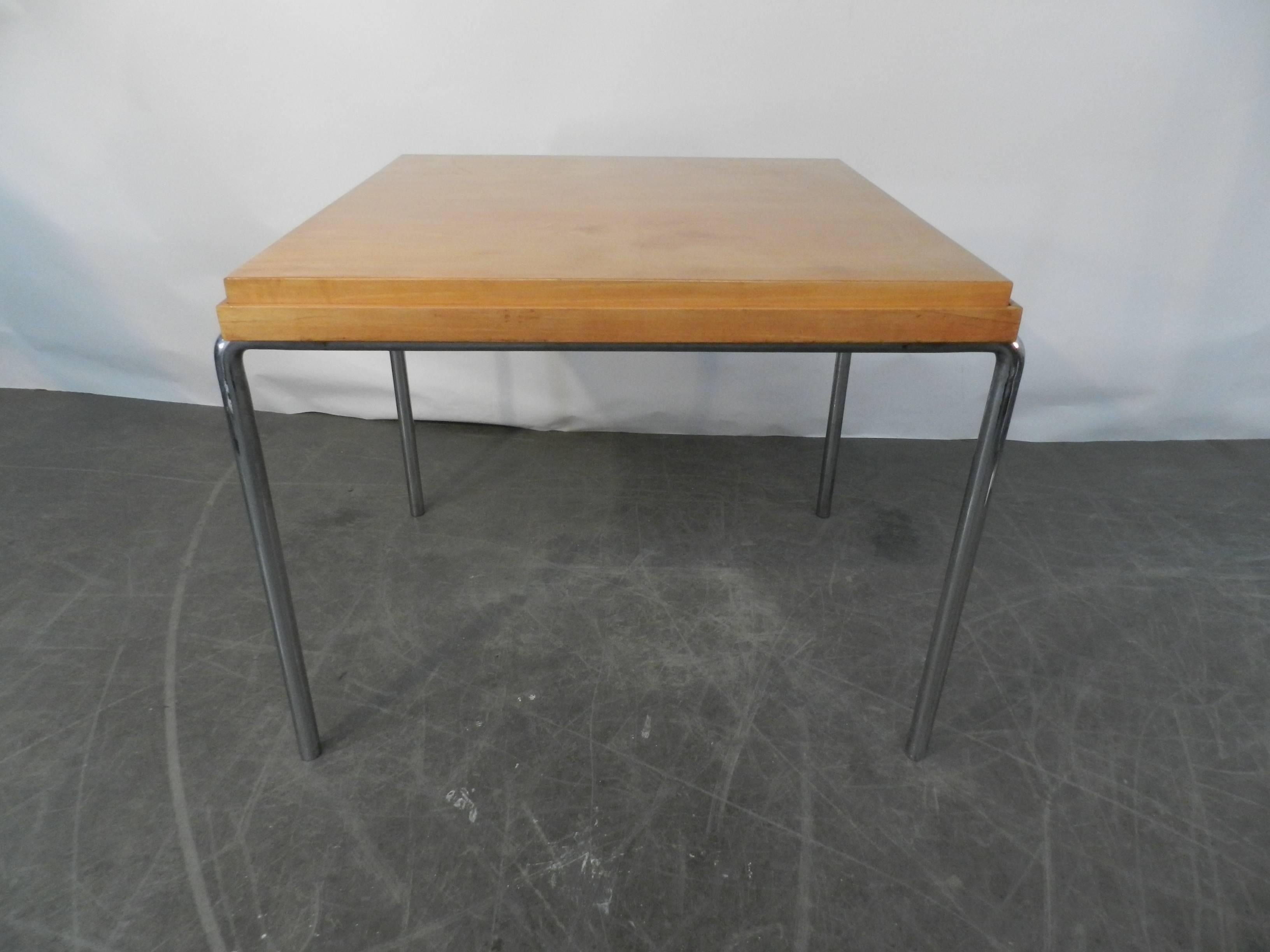 French Modernist Art Deco Games Table in Sycamore and Chrome circa 1920/1930