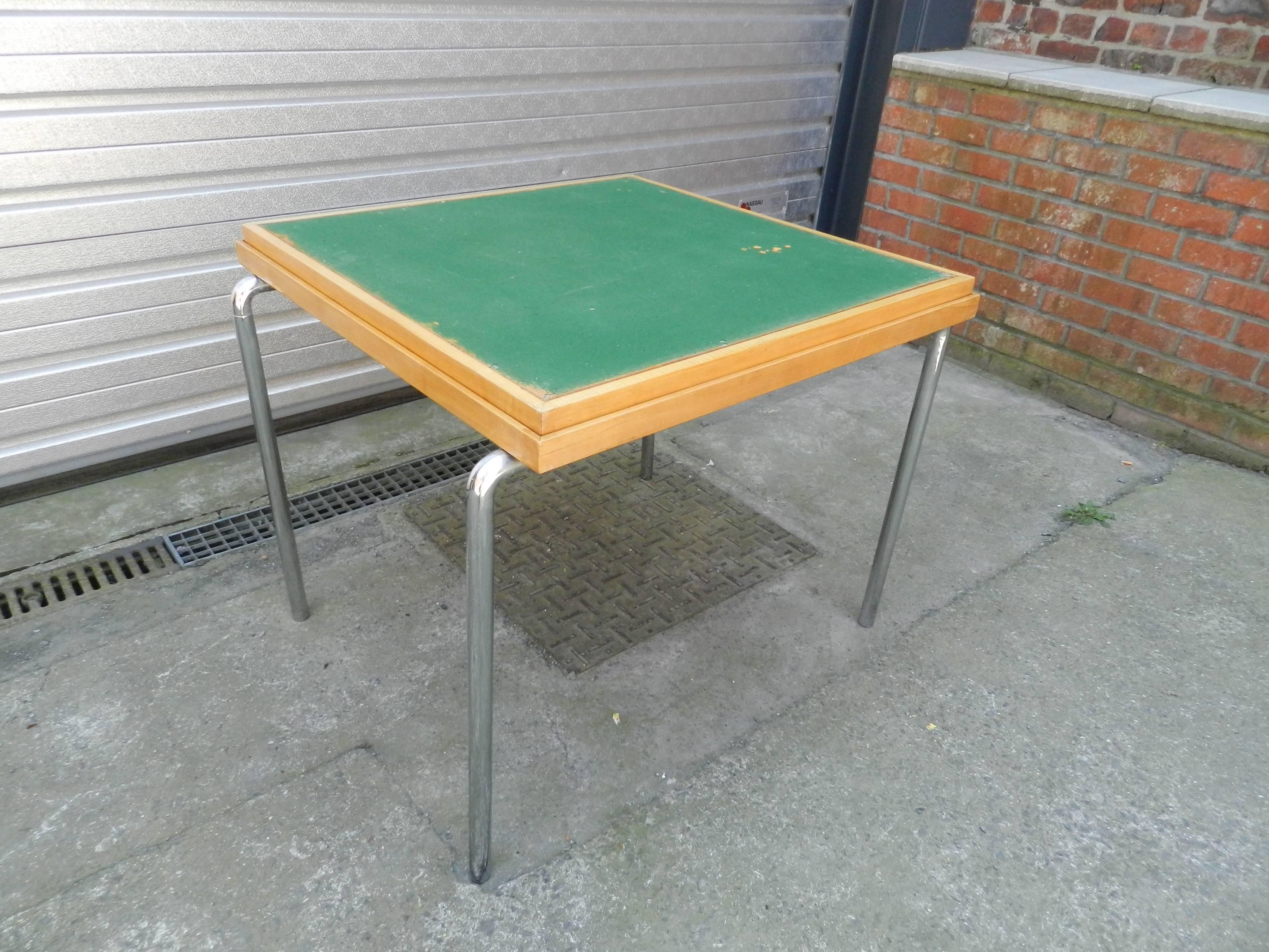 Modernist Art Deco Games Table in Sycamore and Chrome circa 1920/1930 1