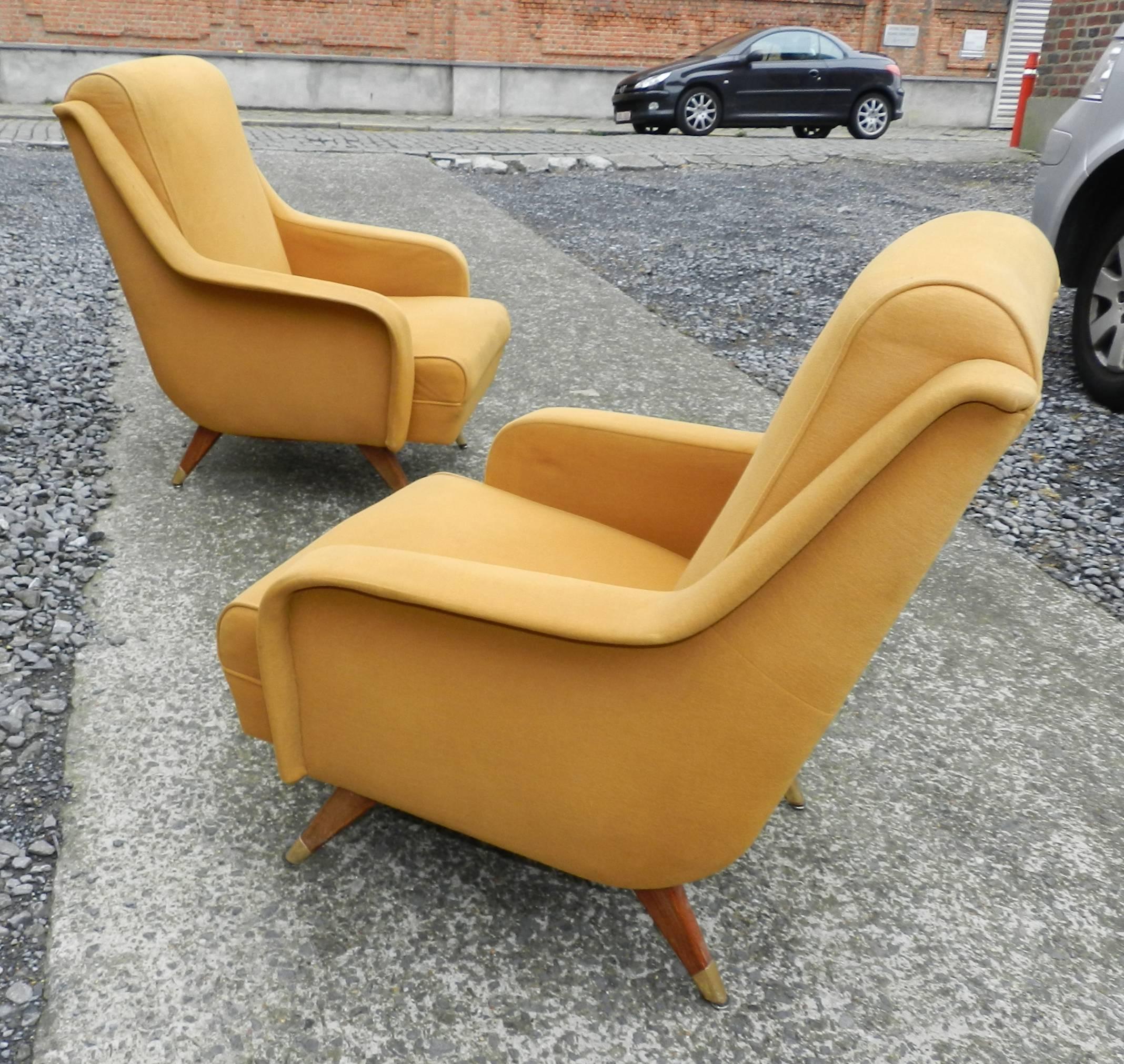 ERTON, Pair of Vintage Armchairs, circa 1950 In Good Condition For Sale In Saint-Ouen, FR