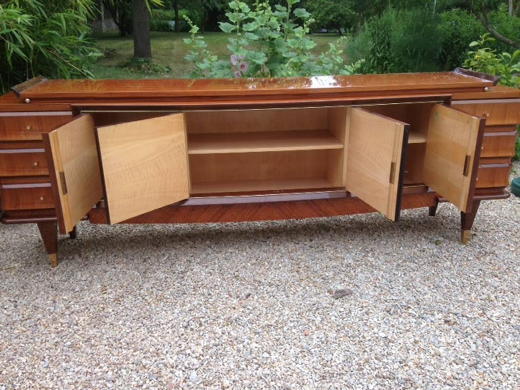 Art Deco Very Large and Original 1950 Sideboard in Rosewood