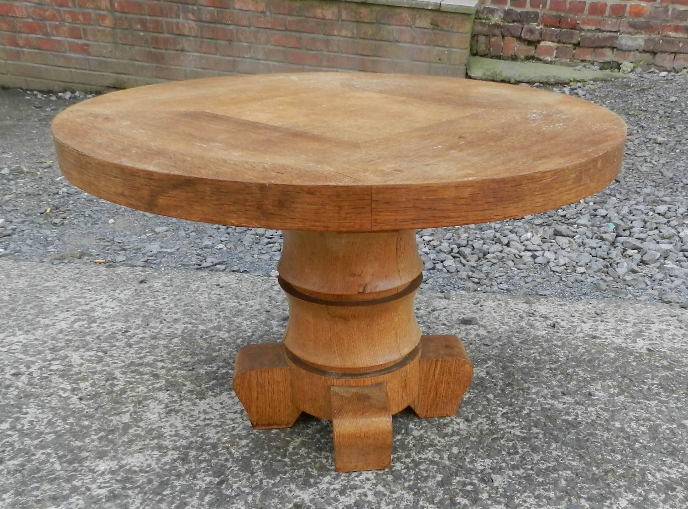 Charles Dudouyt, Art Deco Oak Gueridon In Good Condition In Saint-Ouen, FR