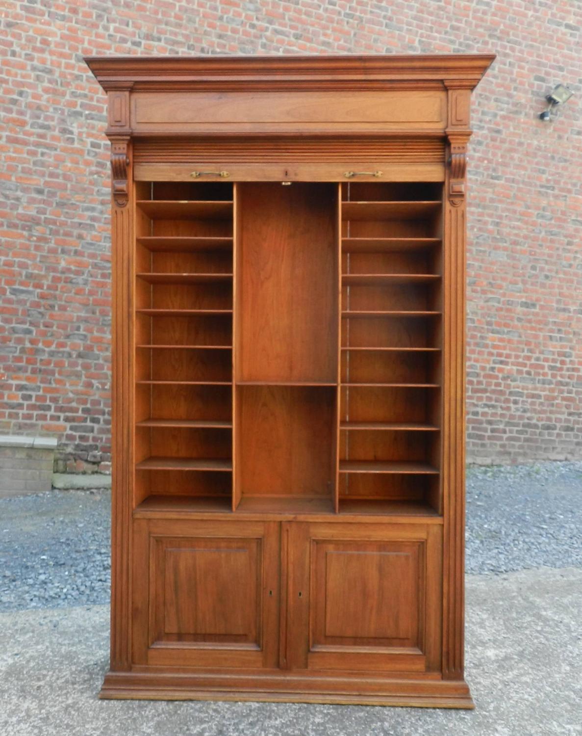 Louvered-Door Cabinet in Mahogany and Solid Oak, circa ...