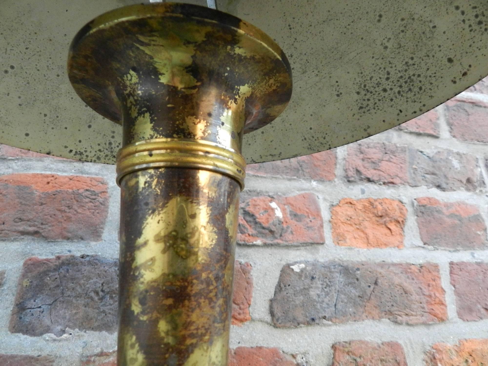 Mid-20th Century Genet et Michon, Art Deco Bronze and Metal Lamp with Oxidation Design circa 1930