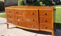 Andre Arbus, large Art Deco walnut chest of drawers, circa 1935