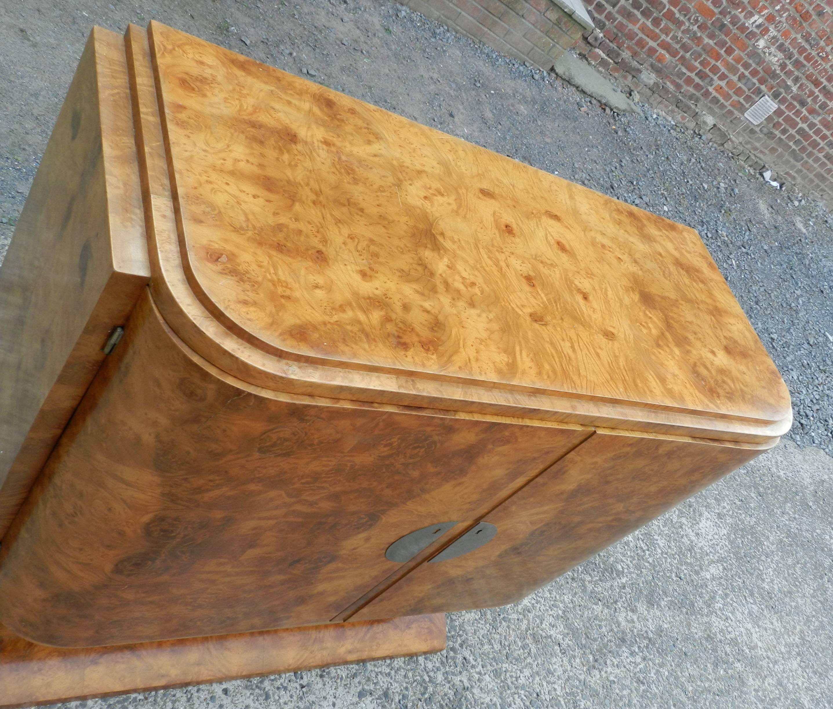 Mid-20th Century Art Deco Burled Elm Buffet