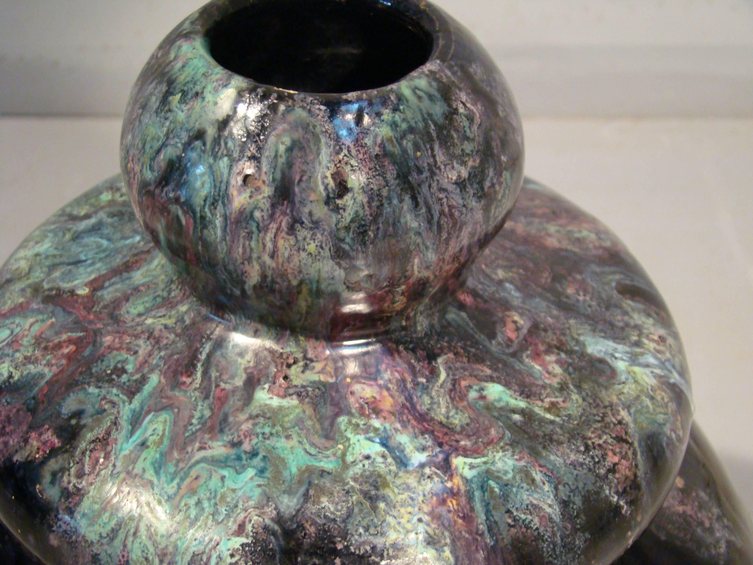 Glazed ceramic vase by Primavera. Signed on base: Primavera.