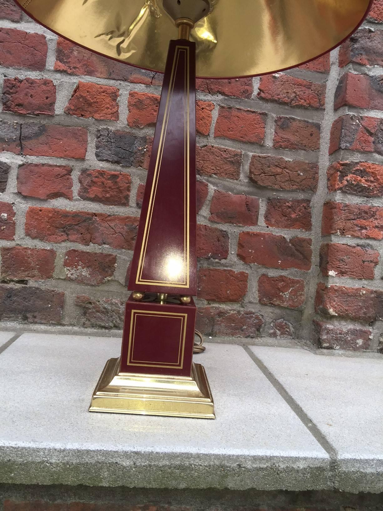 two Lacquered Obelisk Table Lamps, circa 1970 In Good Condition For Sale In Saint-Ouen, FR