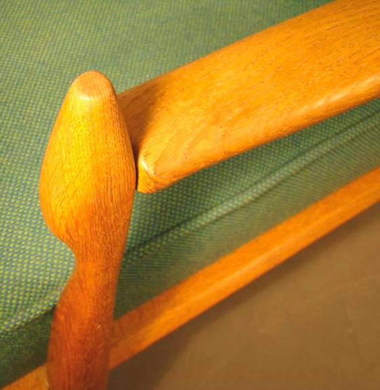Guillerme et Chambron, Oak Bergere Chair, circa 1960, Edition Votre Maison In Excellent Condition In Saint-Ouen, FR