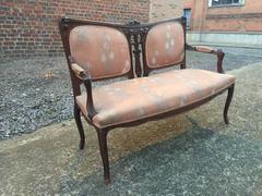 Art Nouveau Mahogany Sofa, circa 1900 in the style of Gabriel Viardo