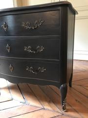 Matte-Black Louis XVI Bombe Commode