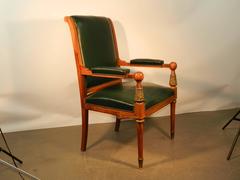 Grand fauteuil de bureau néoclassique, datant d'environ 1950